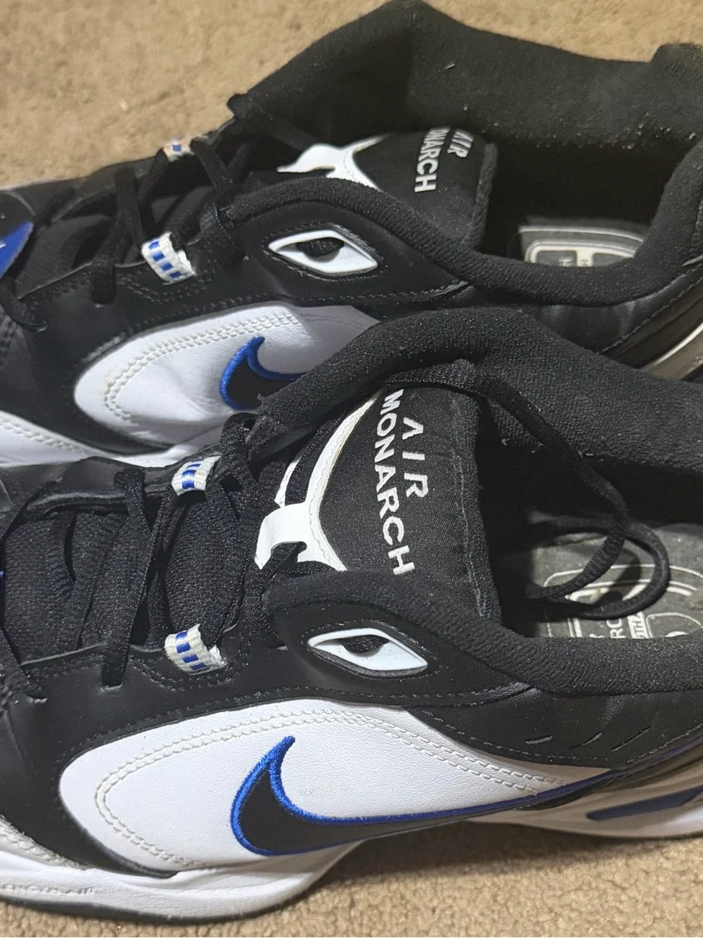 Nike Men's Black White and Blue Athletic Training Shoes